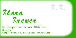 klara kremer business card